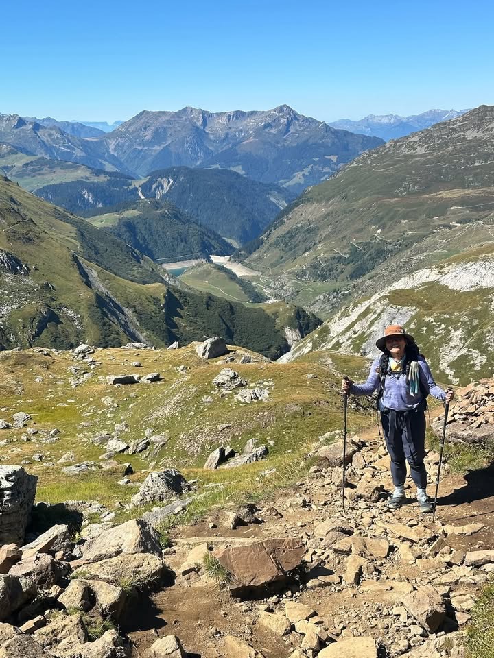 Corinna on the Tour du Mont Blanc trail