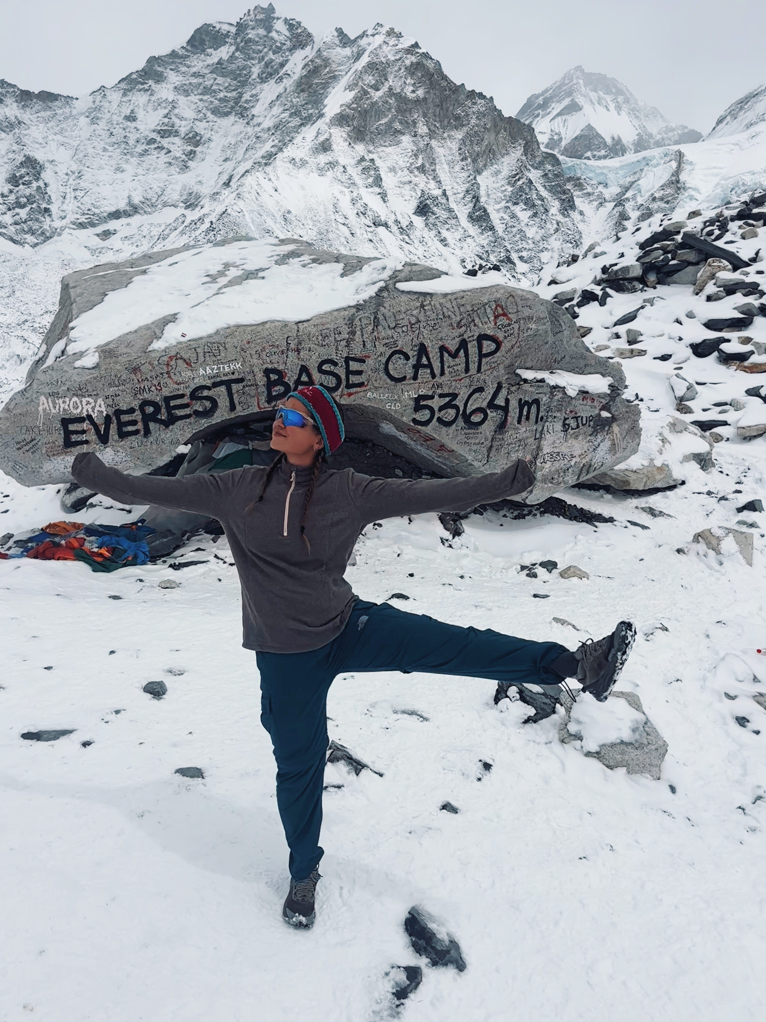 Mylène at Everest Base Camp, 5364m